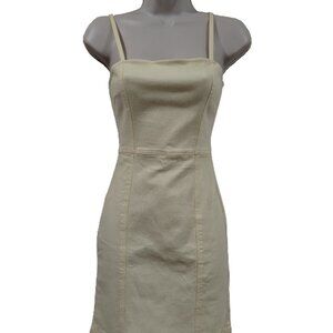 Divided by H&M Mini Dress Womens Size 2 Yellow Denim Spaghetti Strap Back Zipper